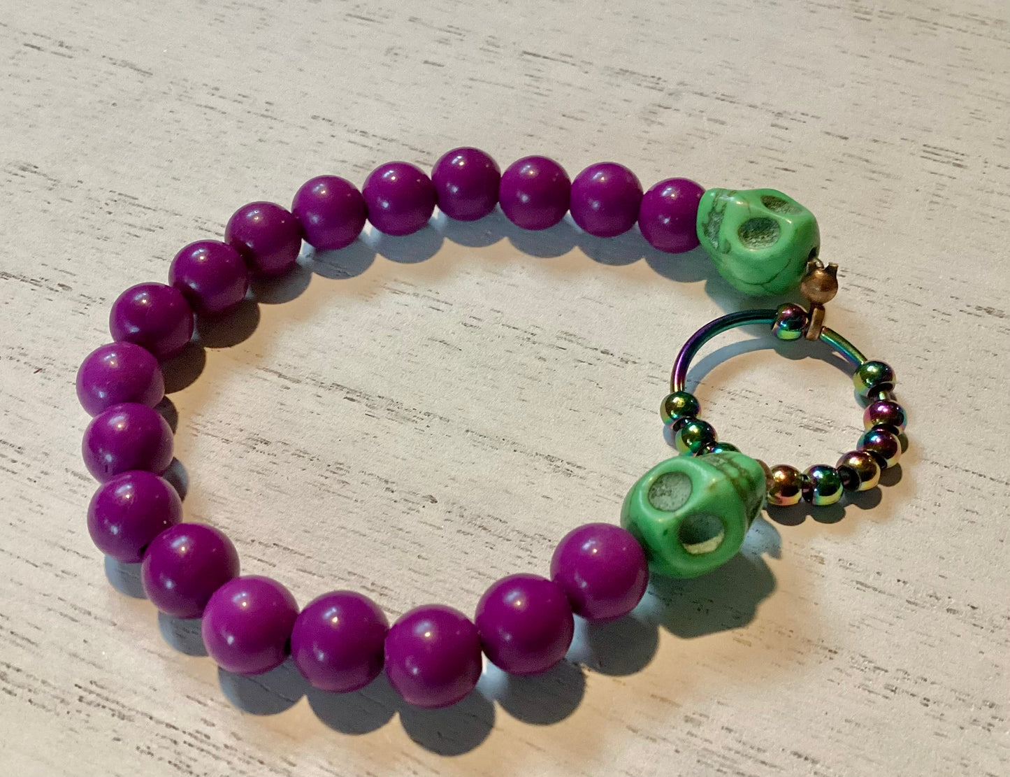 Purple Mica Skull fidget Bracelet