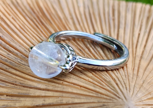 White Quartz Fidget Ring