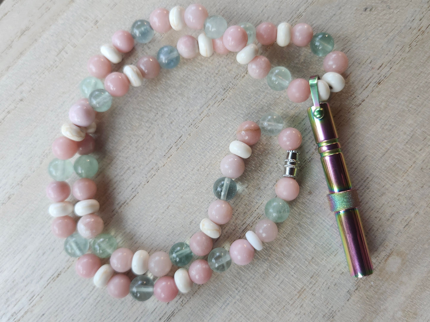 Pink Opal/ Green Adventurine Calming Necklace