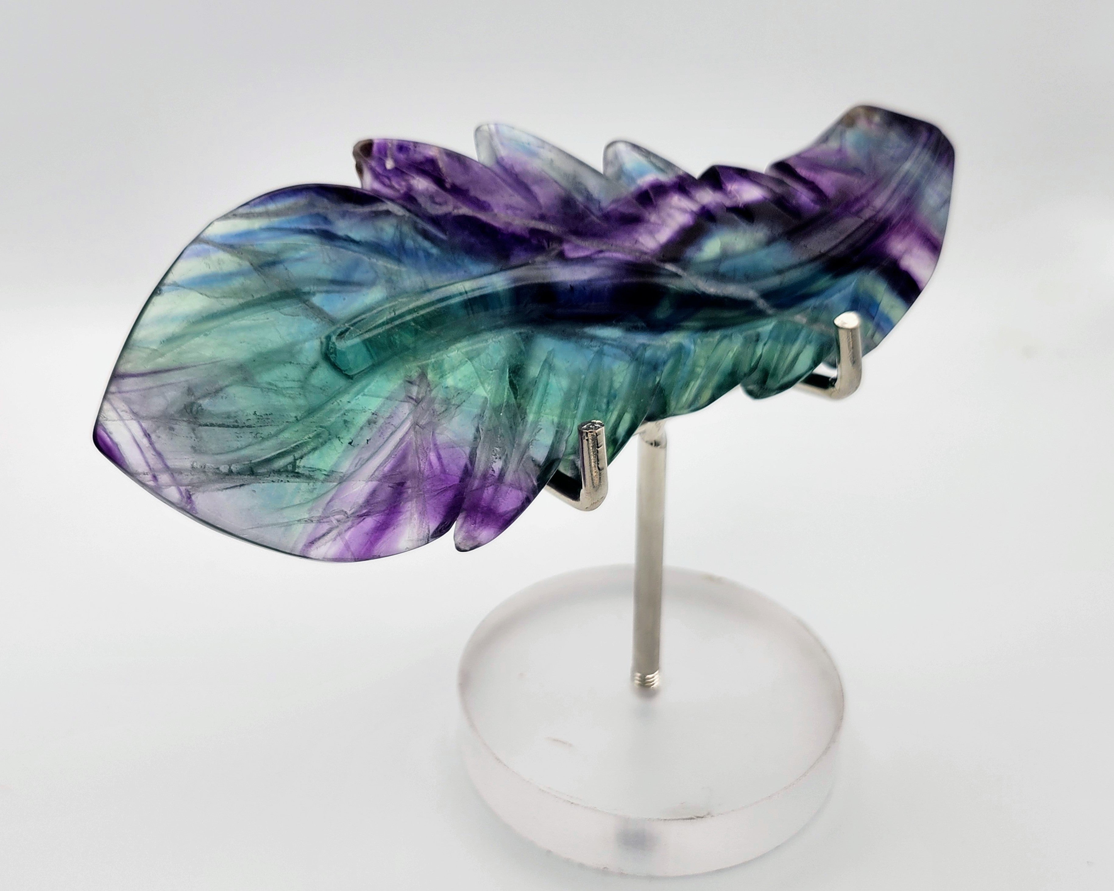 Aurora Feather – Banded Fluorite Carving