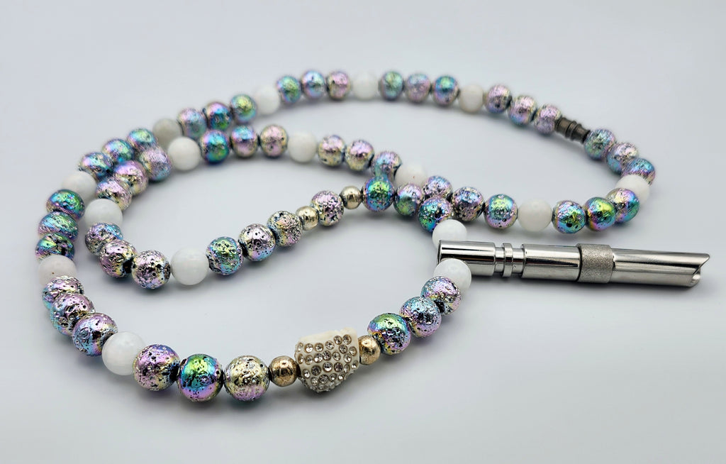 Electric Ground – Aura Lava & Crystal Skull Calming Necklace