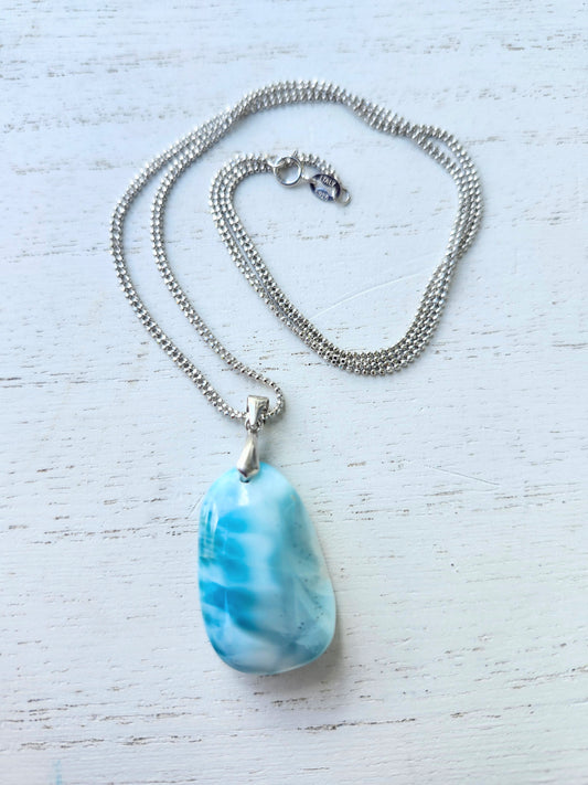 Ocean's Embrace: A Larimar Pendant for Calming the Neurodiverse Mind