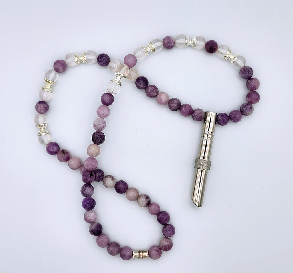 Violet Reset – Lepidolite & Clear Quartz Calming Necklace