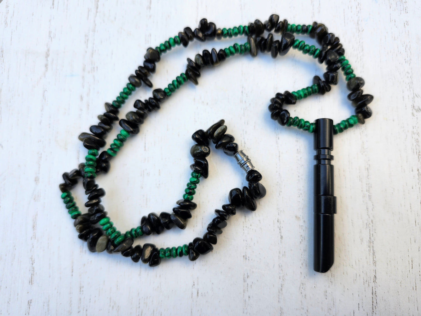 Grounded & Inspired: Gold Obsidian & Malachite Calming Necklace