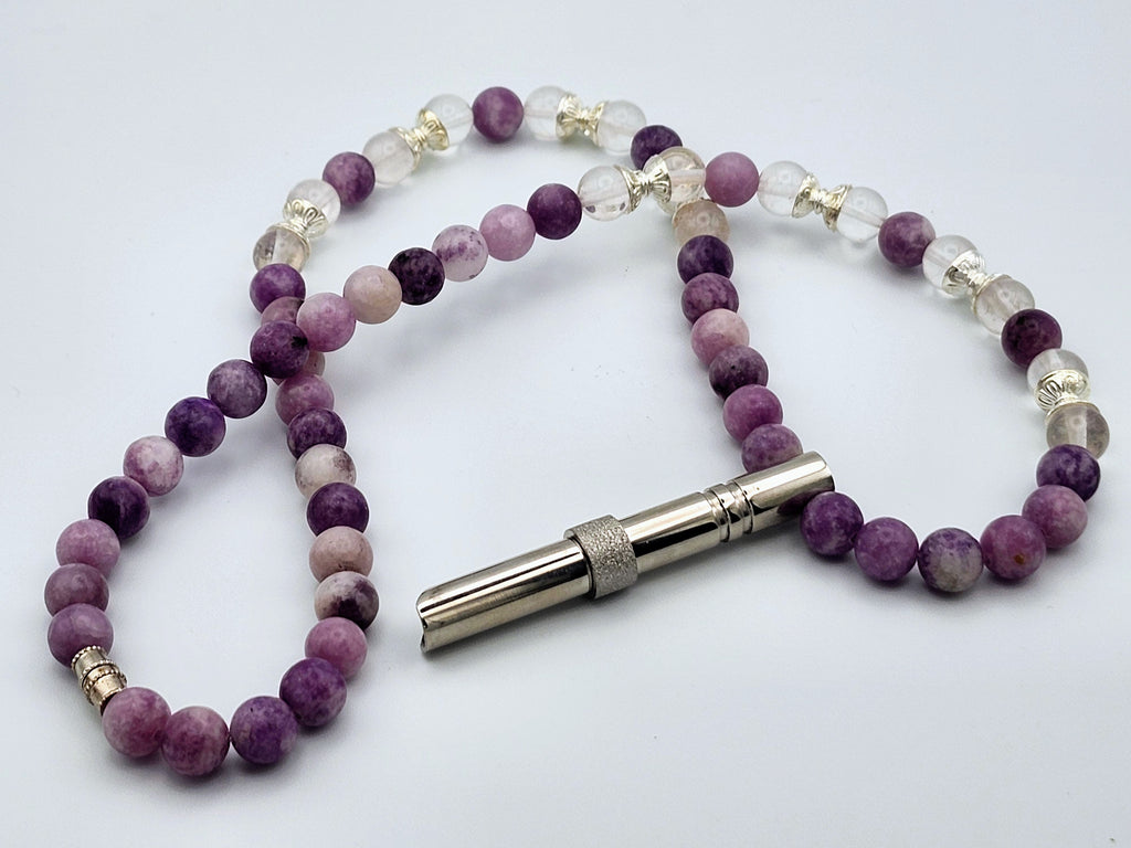 Violet Reset – Lepidolite & Clear Quartz Calming Necklace