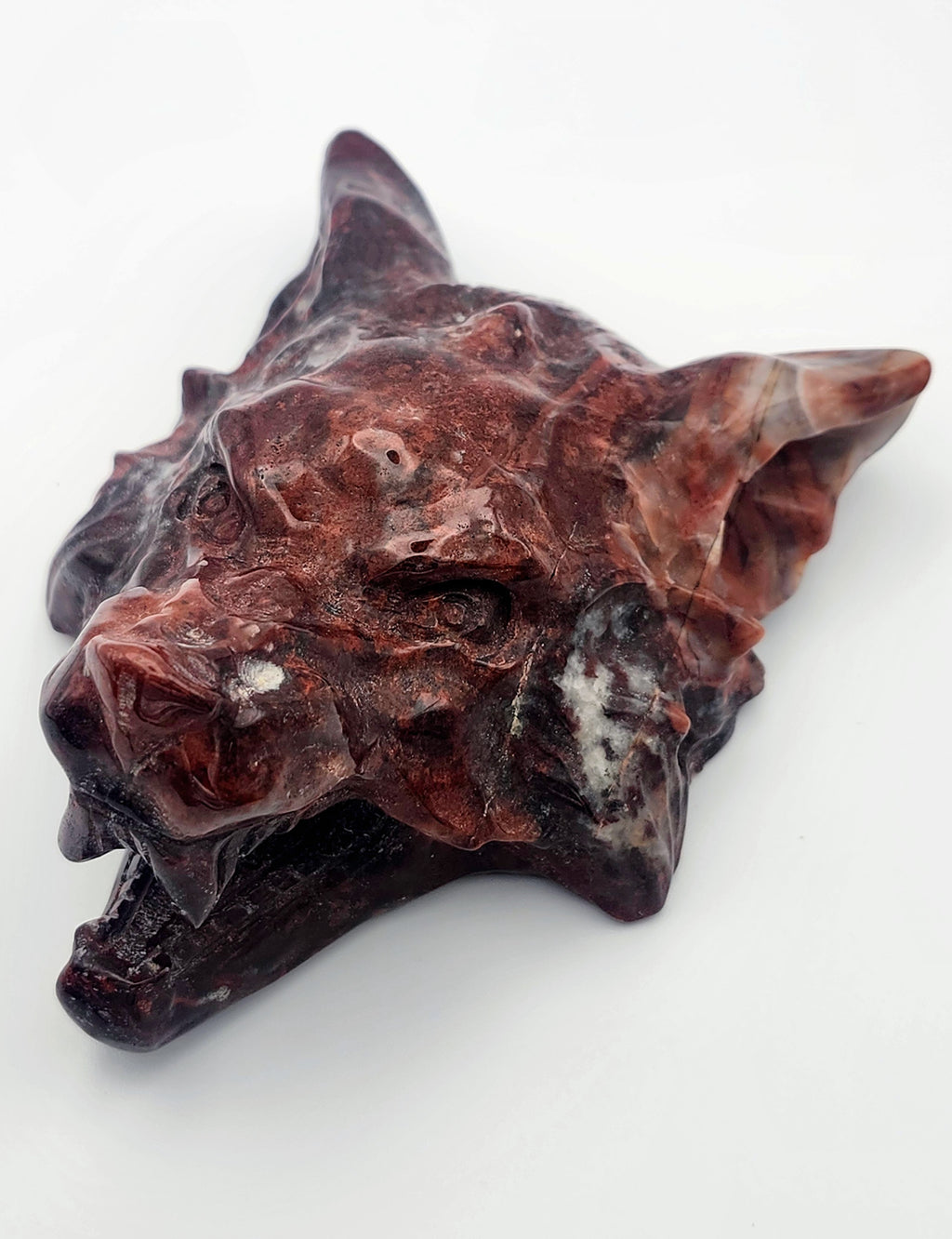 Red Jasper Wolf Carving