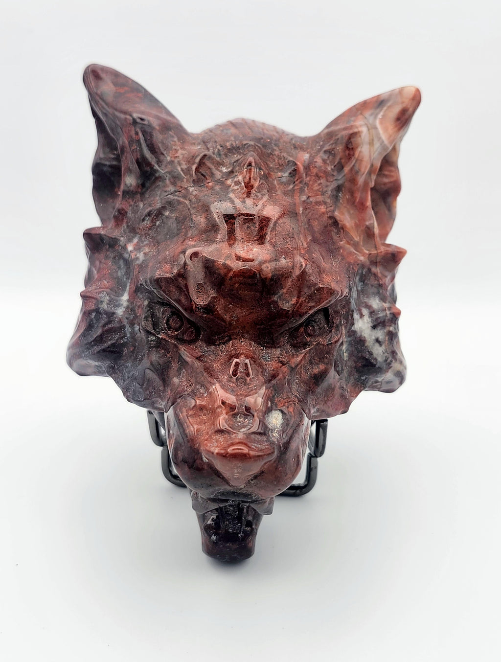 Red Jasper Wolf Carving