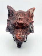 Red Jasper Wolf Carving