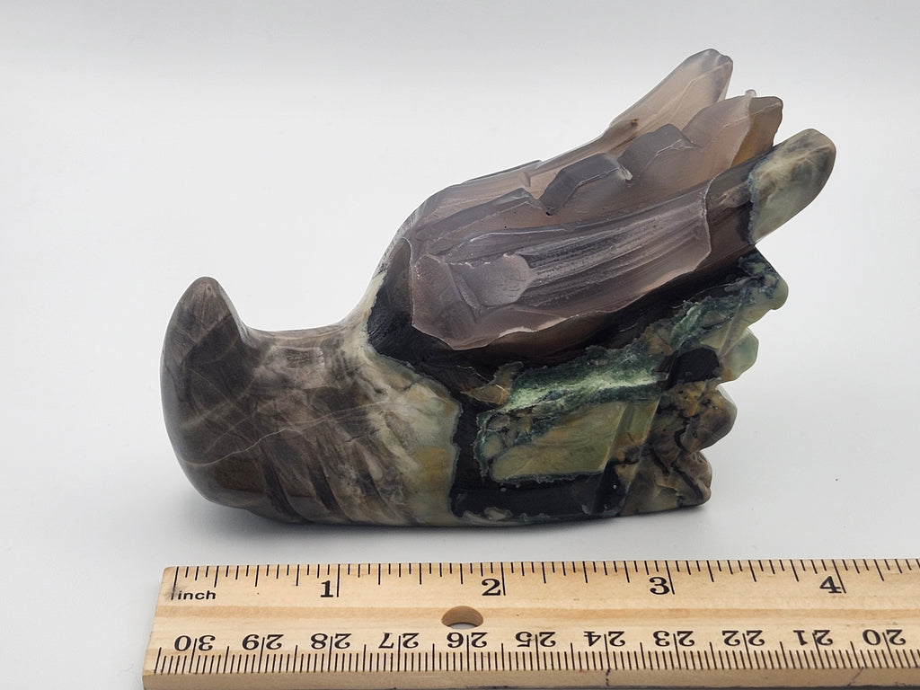 Ember Warden – UV Reactive Volcano Agate Dragon