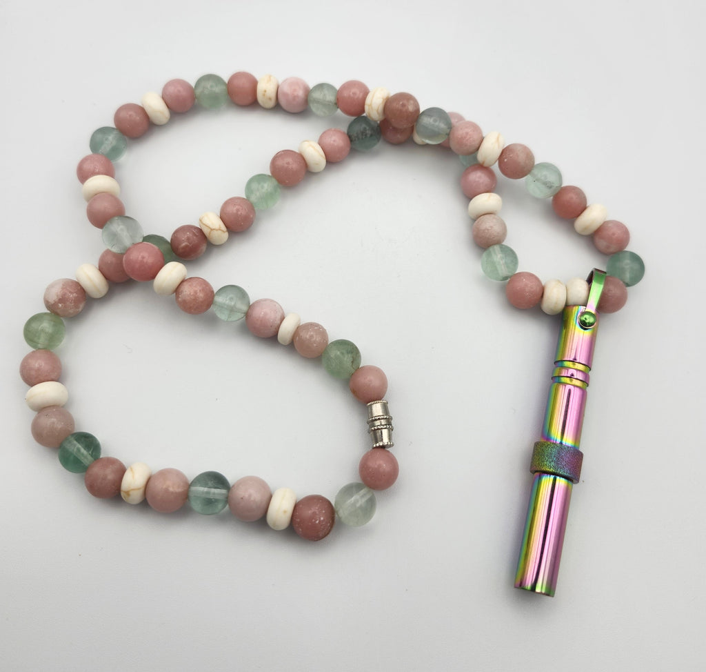 Bloom & Balance – Pink Opal & Green Fluorite Calming Necklace