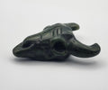 Green Jade Buffalo Skull Carving