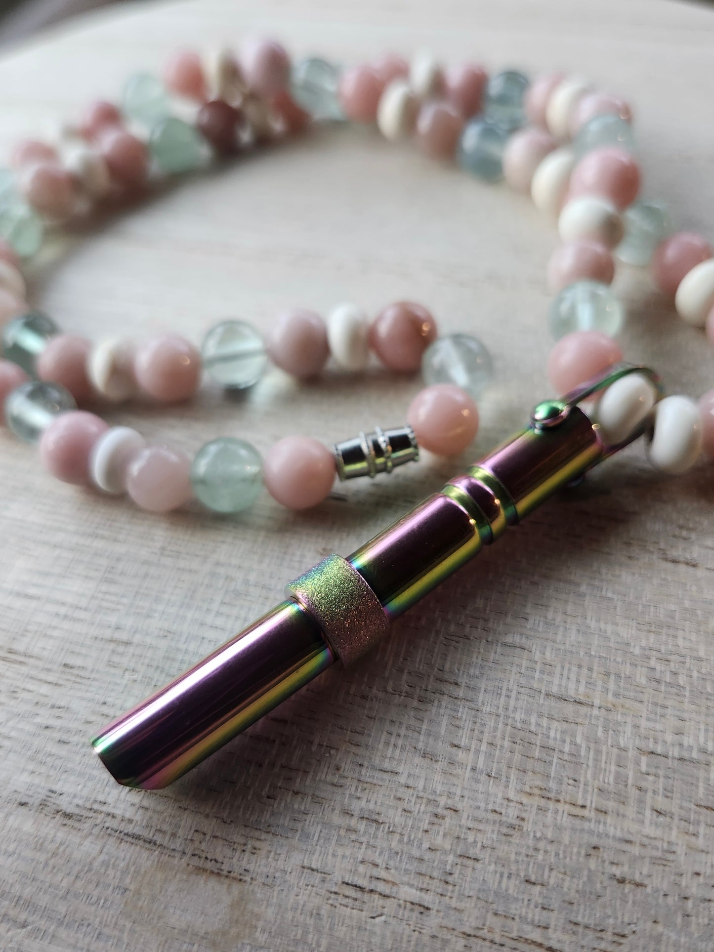 Pink Opal/ Green Adventurine Calming Necklace